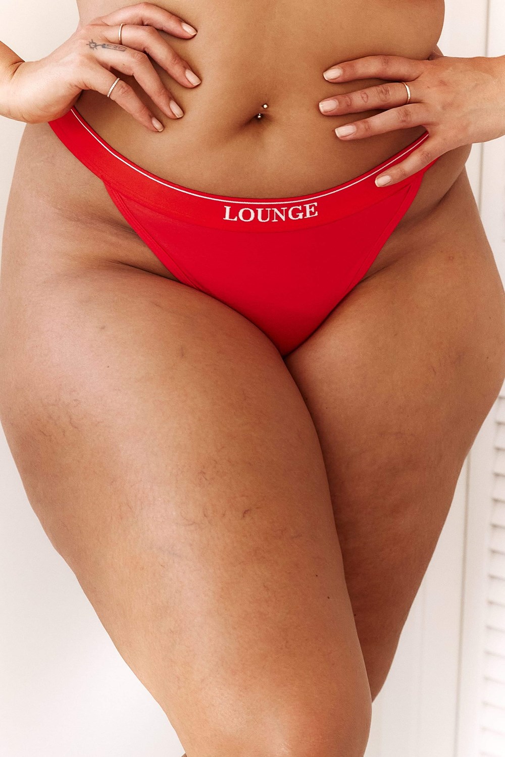 Lounge Underwear Bamboo Minimal Triangle String Rood | TS8640357