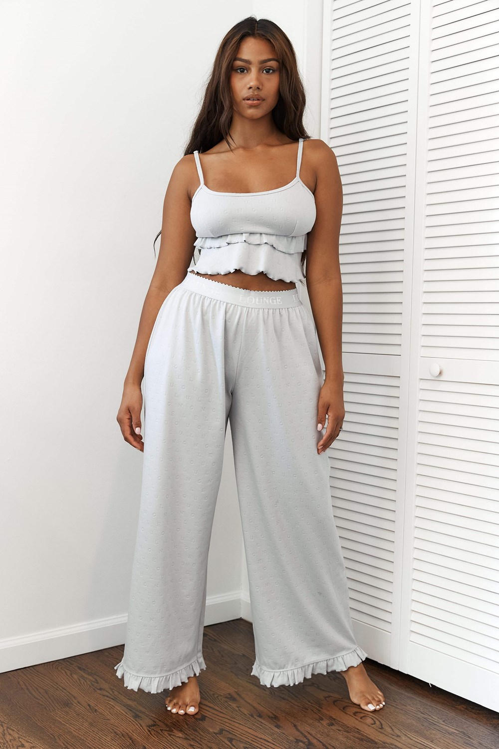 Lounge Underwear Frill Pajama Trousers Frost | SF0529763