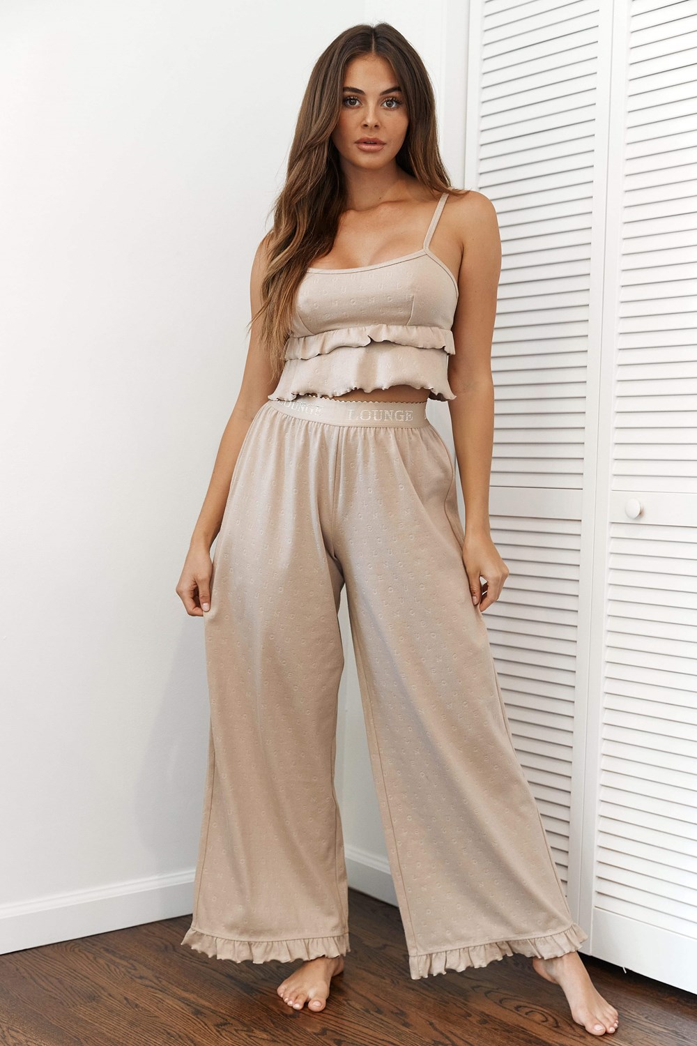 Lounge Underwear Frill Pajama Trousers Mink | ZT6954812
