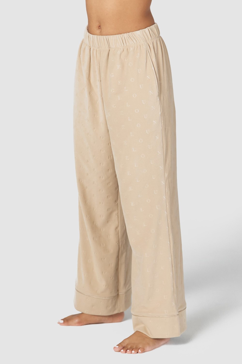 Lounge Underwear Luxury Embossed Pajama Trousers Mink | RP6829143