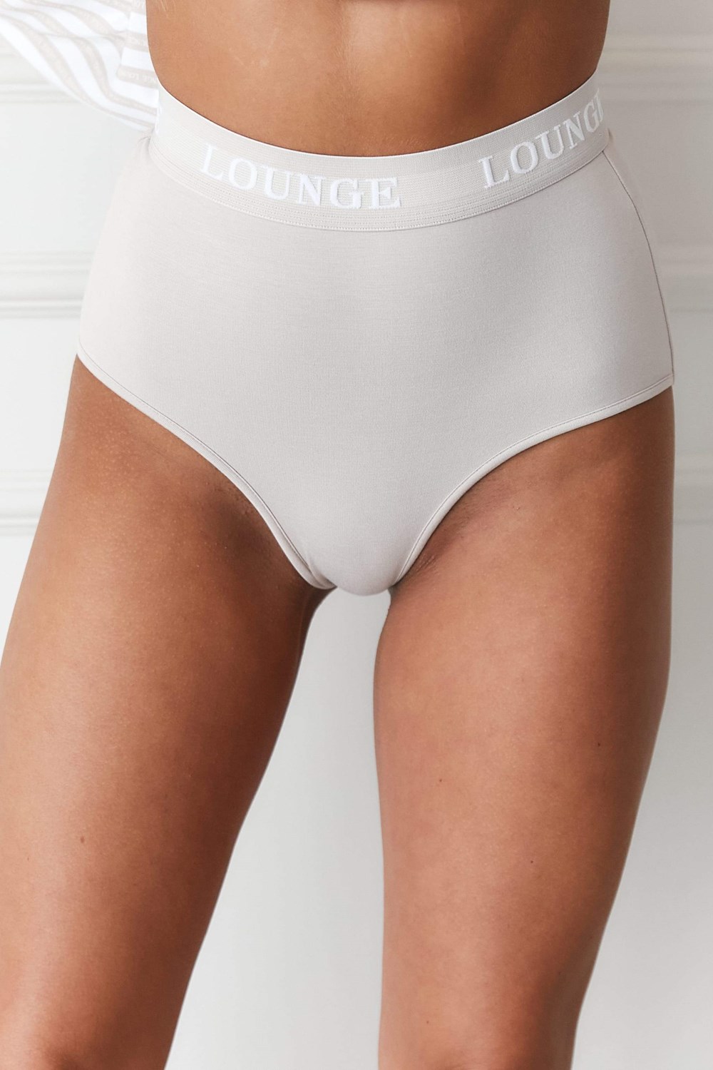 Lounge Underwear Pinstripe Oversized Pyjama Shirt & Briefs Set Mink | AV1047568