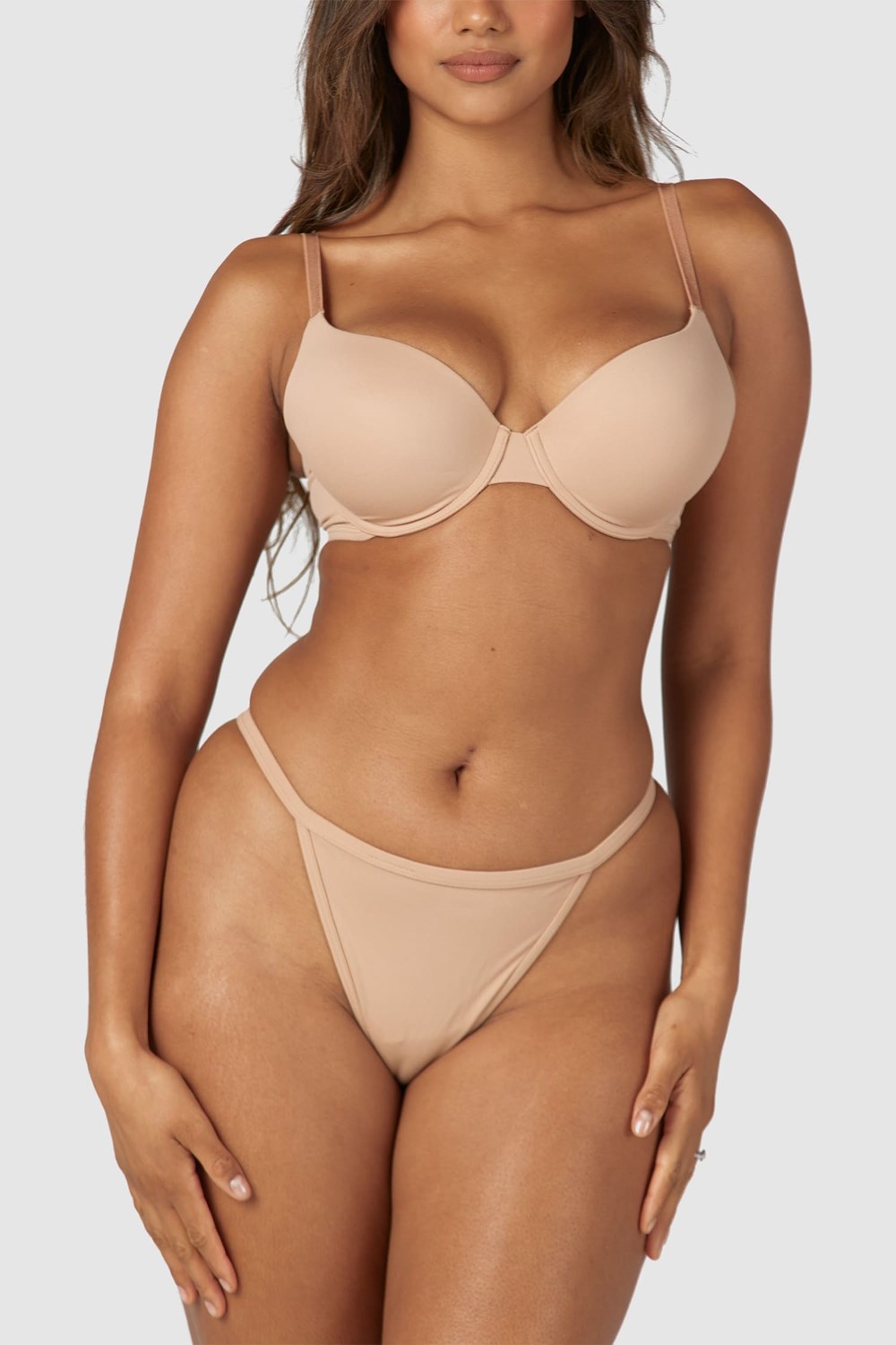 Lounge Underwear Sculpt Push-up T-shirt Bra & String/Briefs Set Honey | EI6417058